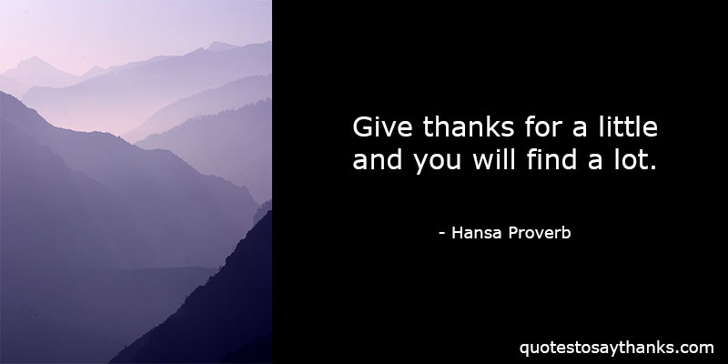 Hansa Proverb